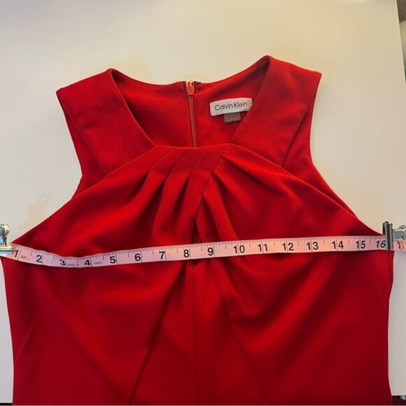 Calvin Klein Red Sleeveless Wide-Leg Jumpsuit – Size 6 - Picture 3 of 8